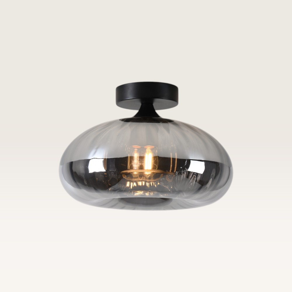 Table lamp Xiravo vetro fumé - Made from smoked glass and black metal