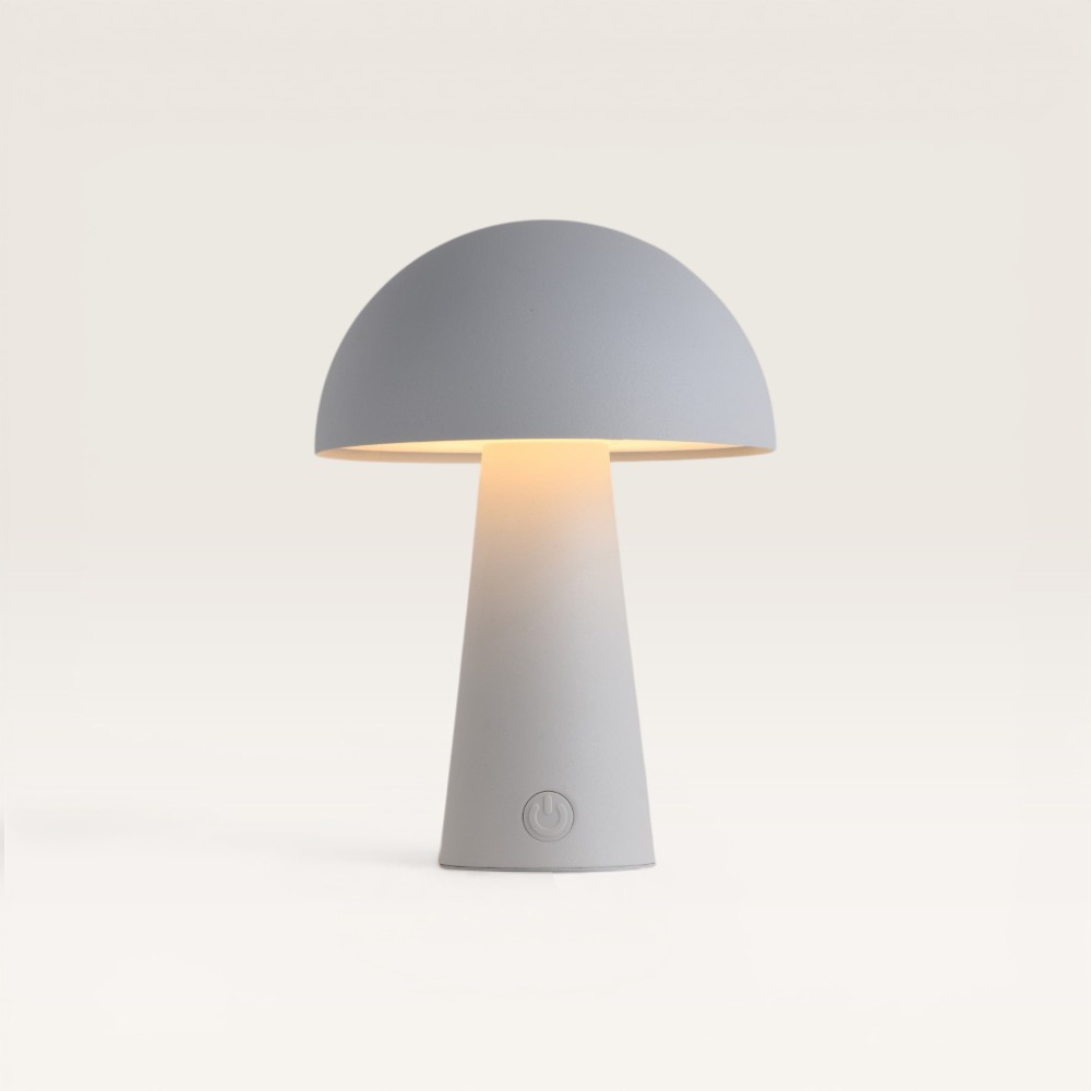 LED table lamp Arvento bianco - Dimmable and rechargeable mushroom lamp
