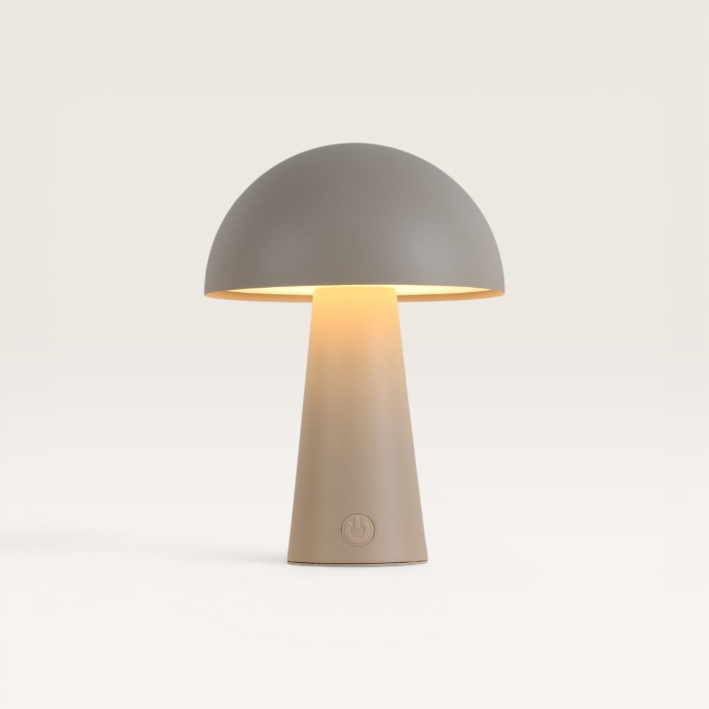 LED table lamp Arvento beige - Dimmable and rechargeable mushroom lamp