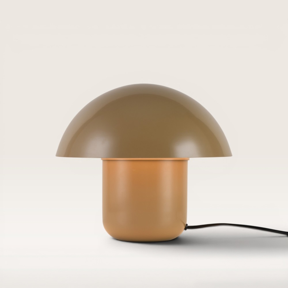 Tischleuchte Javera maronne - Braune Pilzlampe für den Innenbereich