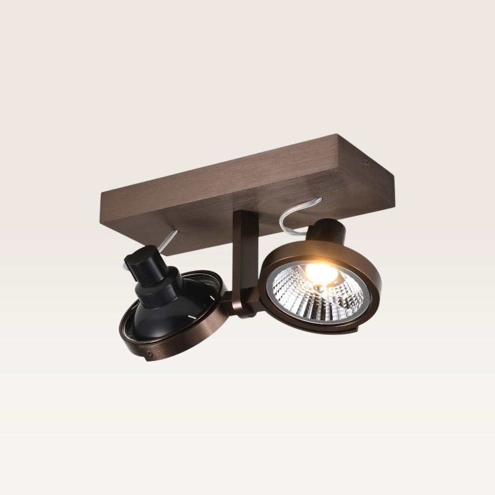 Loftlampe Telesto bronzo II - AR111 - IP20 - Bronze - Dobbelt spotlight