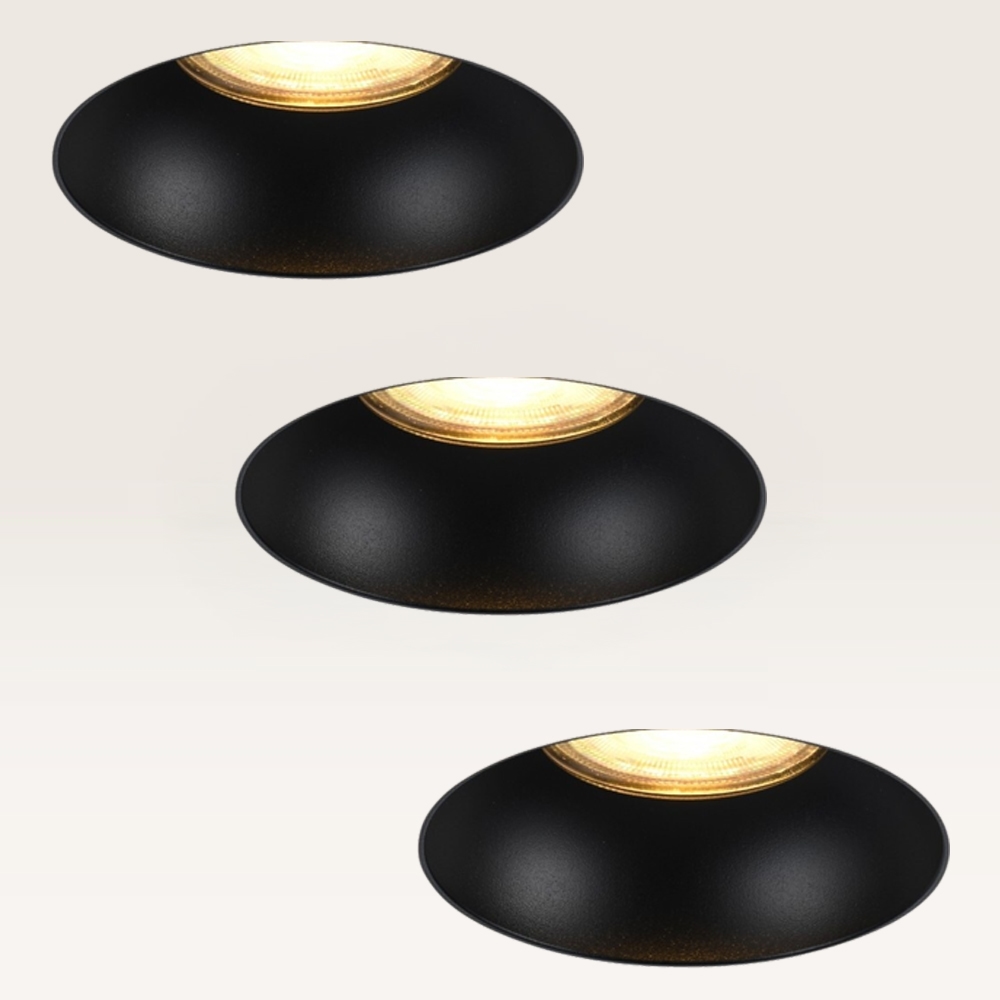 3-pack Infälld spots Junaro nero - 40 mm - 4W 345lm - 2700K - IP20 - Vit och svart