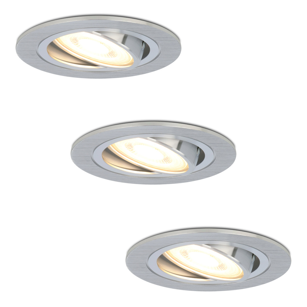 3x Chandler LED Einbaustrahler - 4W 345lm - 2700K - Dimmbar Schwenkbar - Edelstahl