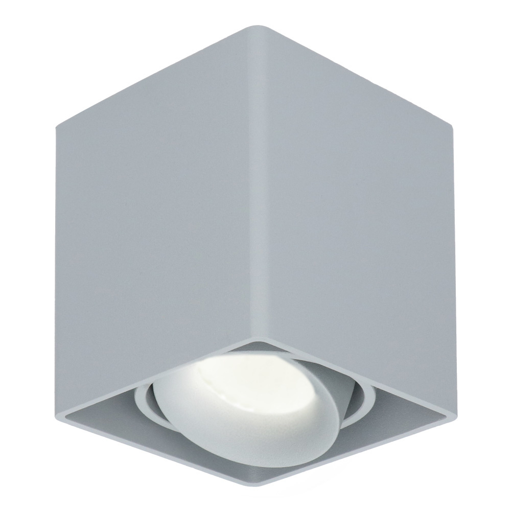 Esto Plafond Spot LED Carré - Dimmable - Inclinable - 4W 345lm 4000K - GU10 - Gris
