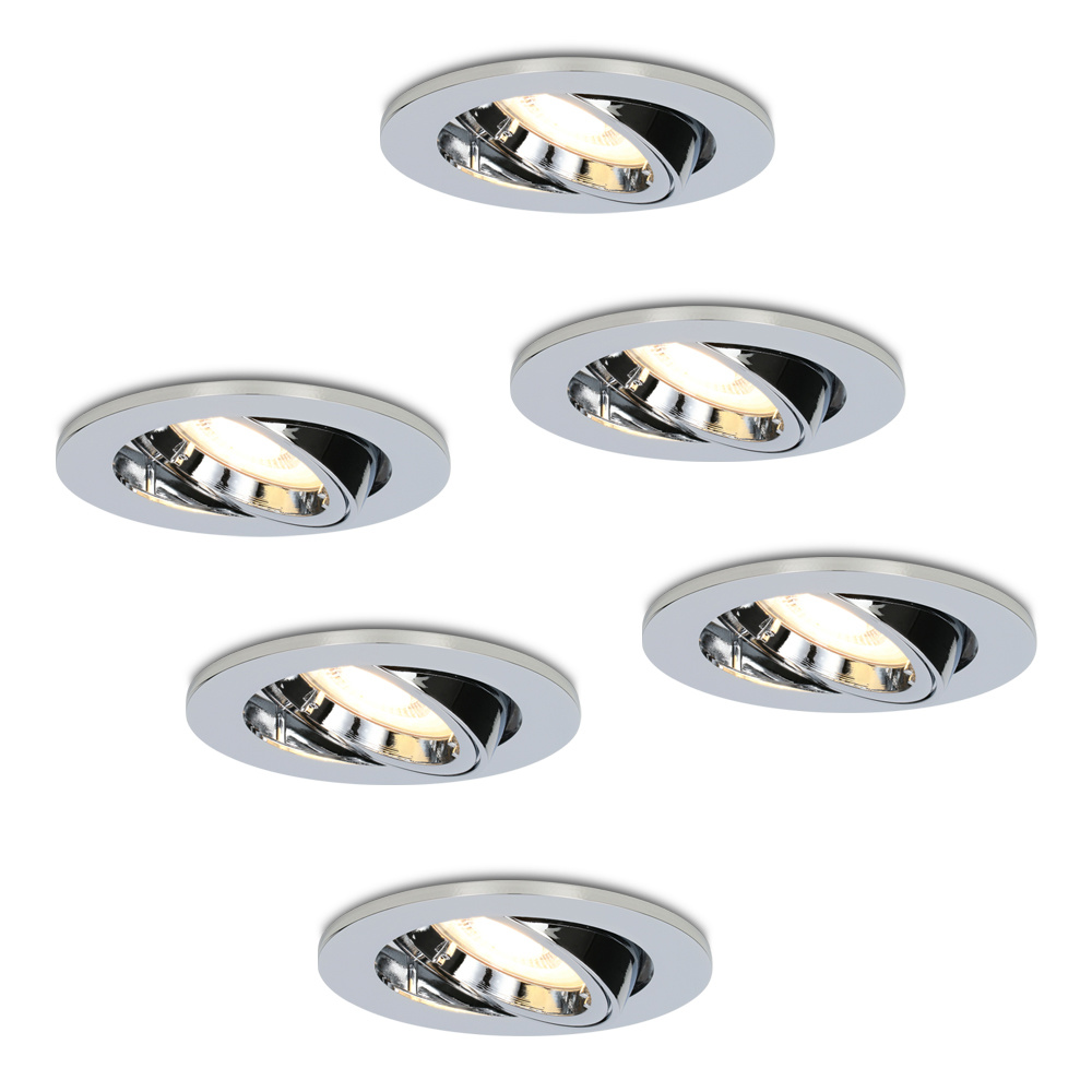 6x Maya LED Einbaustrahler - 4W 345 lumen - 2700K - Schwenkbar - Chrom