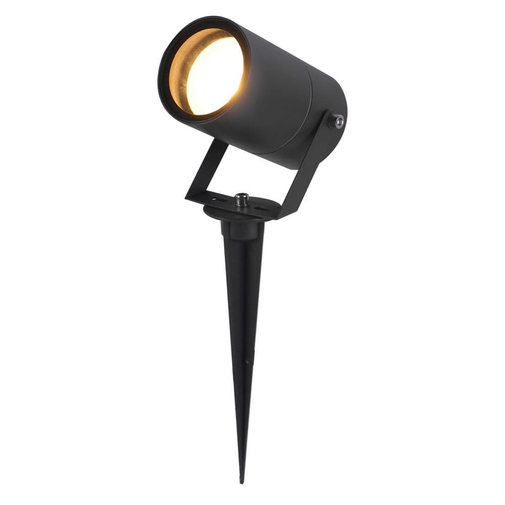 Spikey LED prikspot GU10 fitting Wandspot IP65 Waterdicht Dimbaar Kantelbaar Grondspies Zwart Tuinspot