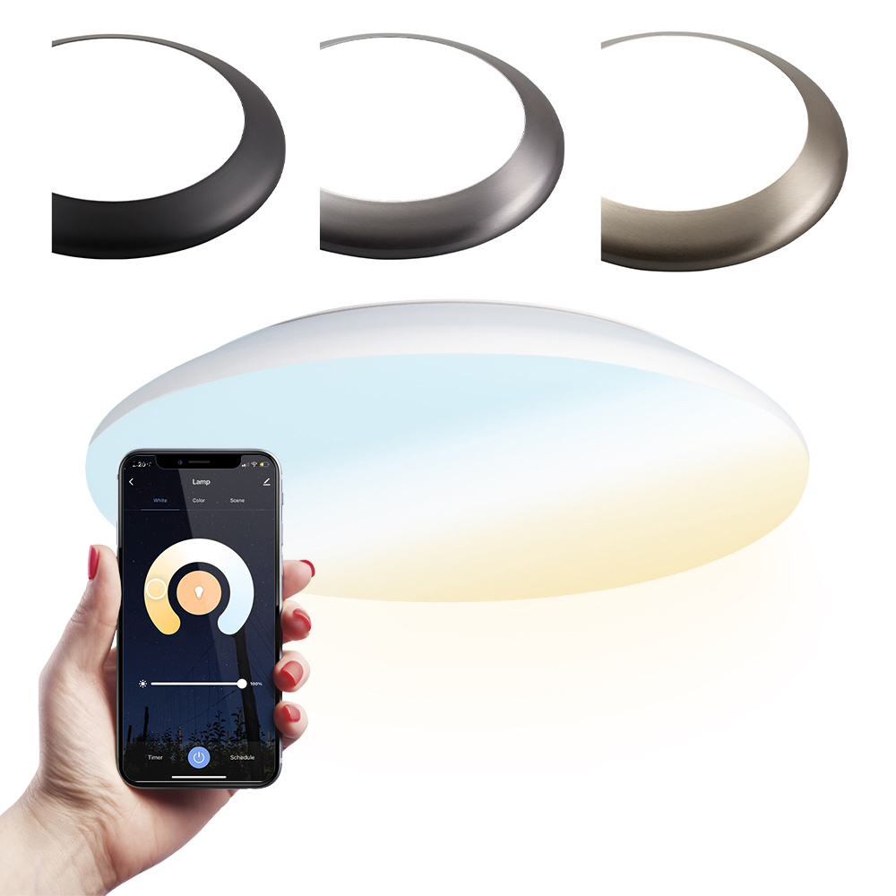 Smart Plafondlamp Ø30cm - 18W - IP65 - CCT - Wifi + Ble - Wit