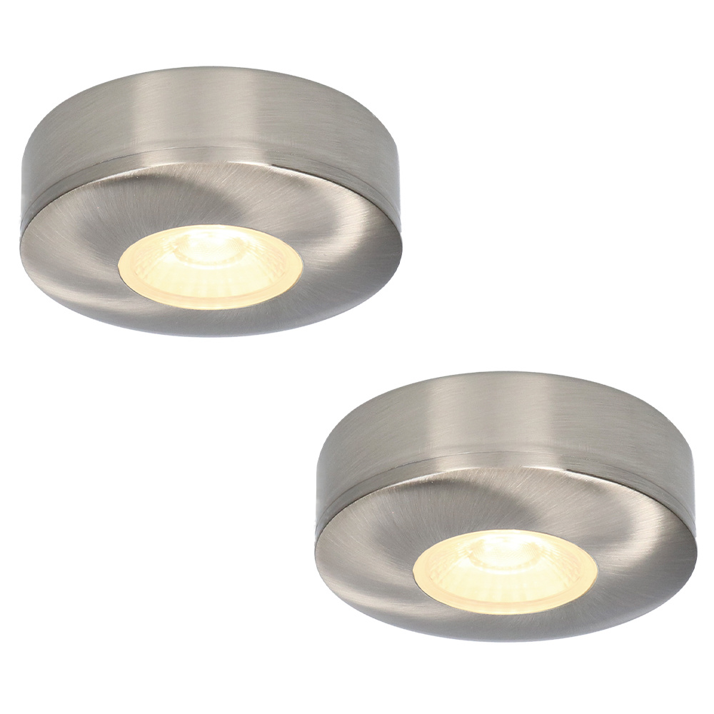 2x Pavo - Spots LED plats en saillie 23 mm - 3W 300lm - 2700K - Dimmables - IP44