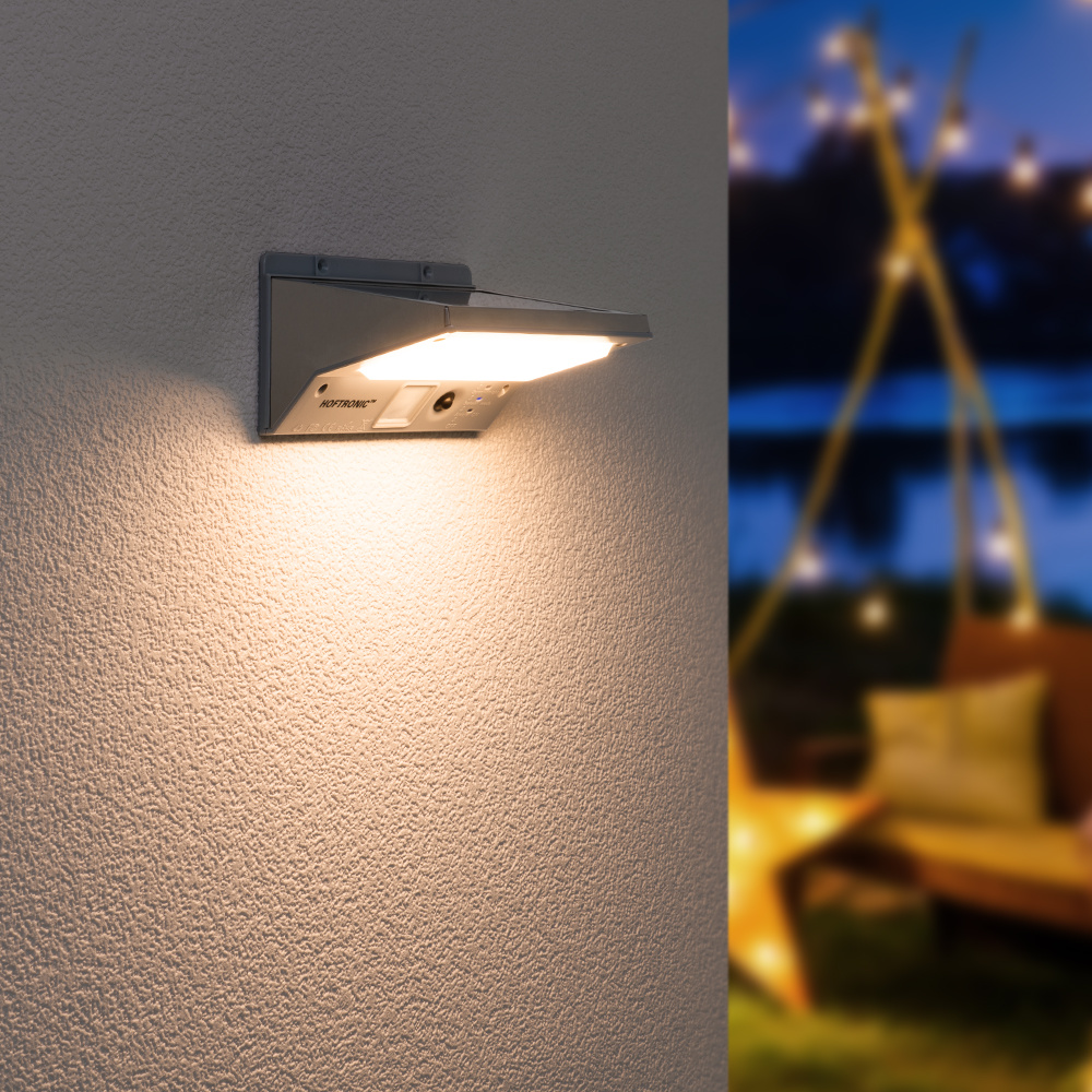 Burley - LED Solar Wall Light - Motion Sensor - 3000K - IP65 - 3-light modes