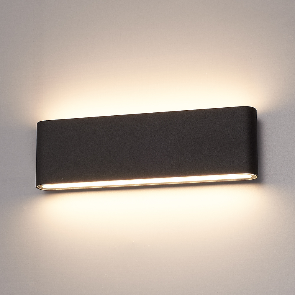 Dallas XL LED Væglampe - 24W 1350lm - 3000K - IP54 - Sort - Dæmpbar