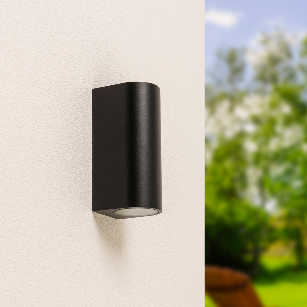 Douglas - LED vägglampa - GU10 - IP65 - Svart - Dimbar