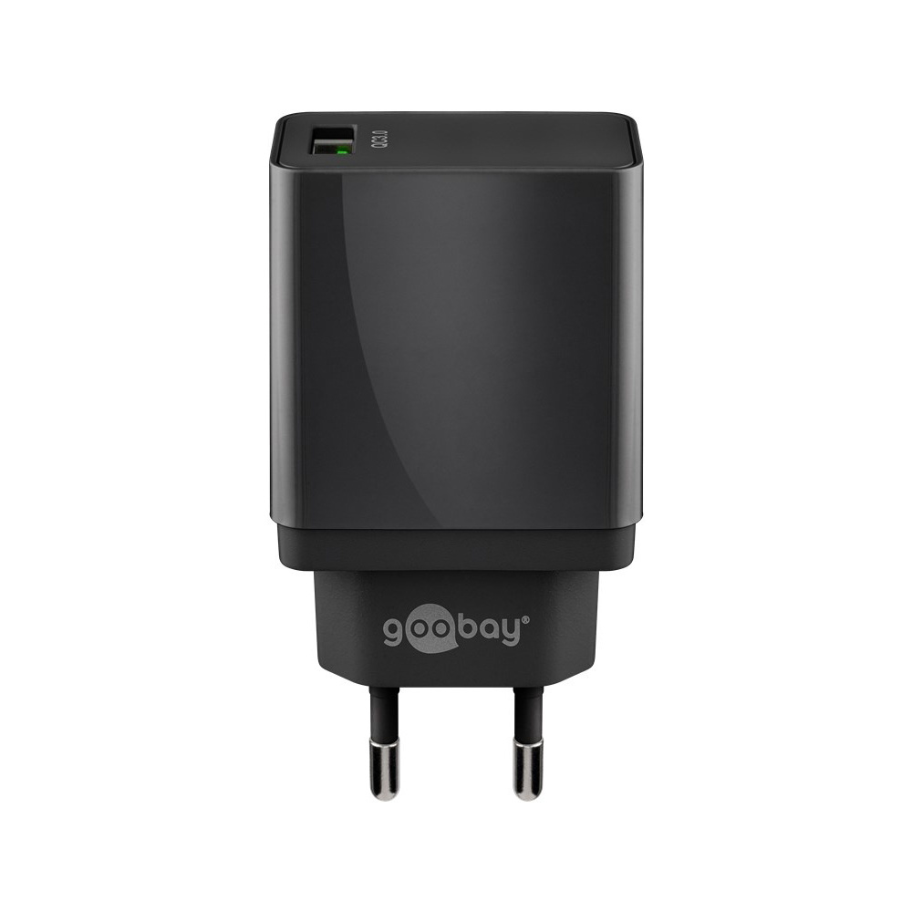 USB-A-Adapter - USB-A-Ladegerät - 1 Anschluss - Quick charge 3.0 - 3000mA - 18W - Schwarz