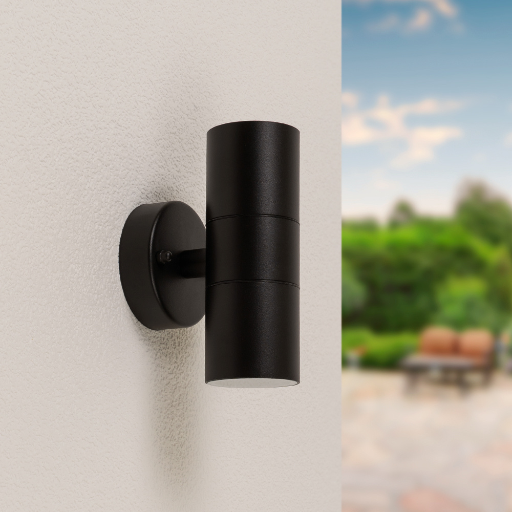 Blenda Applique murale LED - Eclairage Up & Down - GU10 - IP44 - Dimmable - Noire