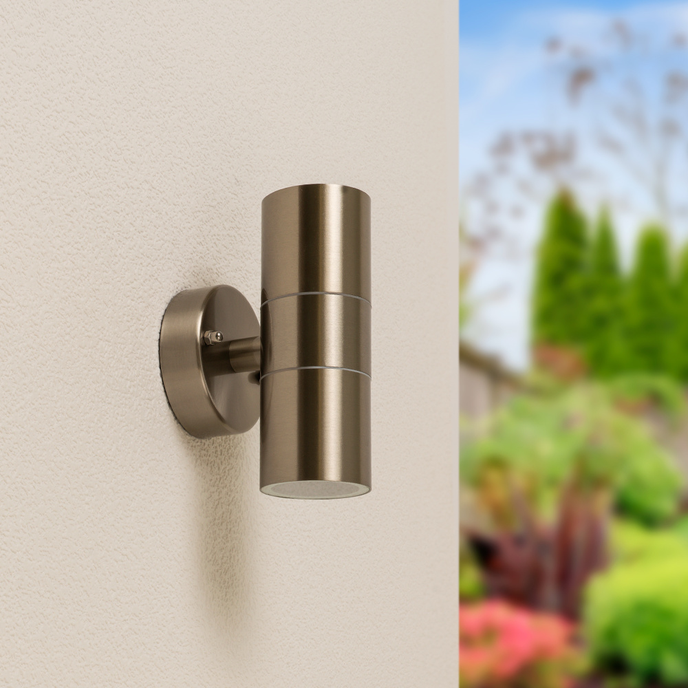 Jasmin Applique murale LED - Applique Up and Down - GU10 - IP44 - Dimmable - Inox