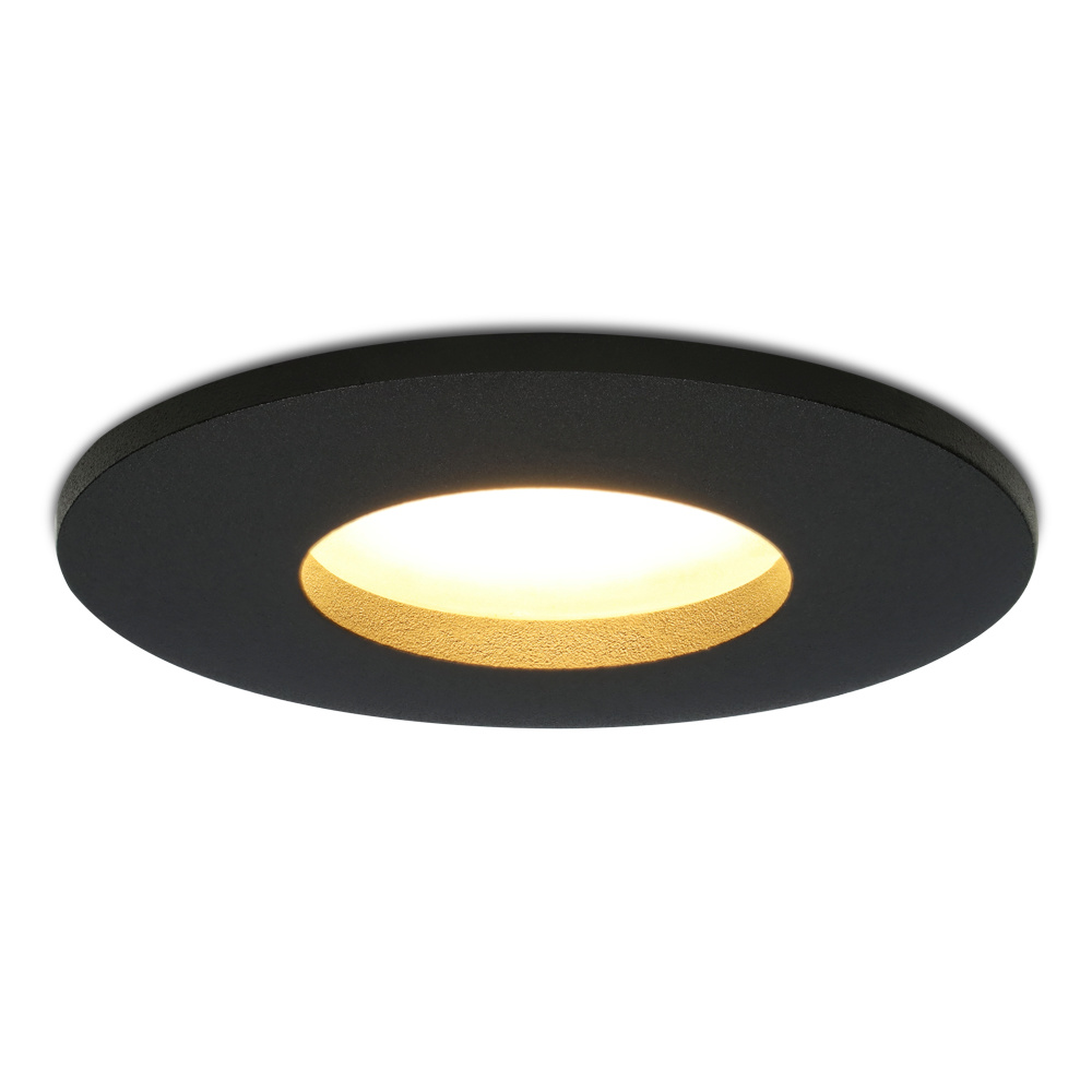 Porto LED Einbaustrahler - 4W 345 lumen - 2700K - IP44 - Schwarz