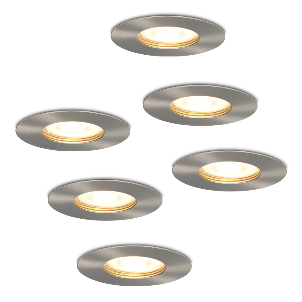 6x Bari spots encastrables LED - 5 W 400 lm - 2700 K - GU10 - IP65 - Acier inoxydable