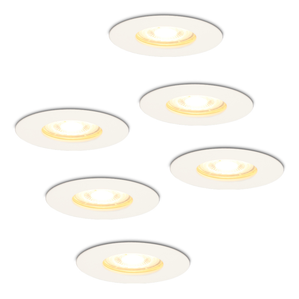 6er-Set Bari LED Einbaustrahler - 4,5W 345lm - 2700K - GU10 - Dimmbar - Rund - IP65
