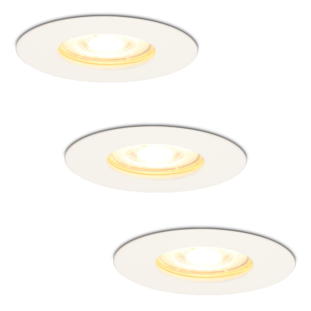 Lot de 3 Spot LED Encastrable Bari - 4W 345lm - 2700K - GU10 - Dimmable - IP65