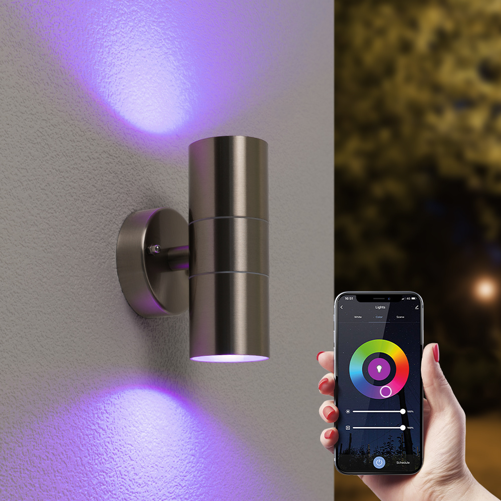 Jasmin Applique murale LED connectée - Wifi - 11W 800lm - RGBWW - IP44 - GU10