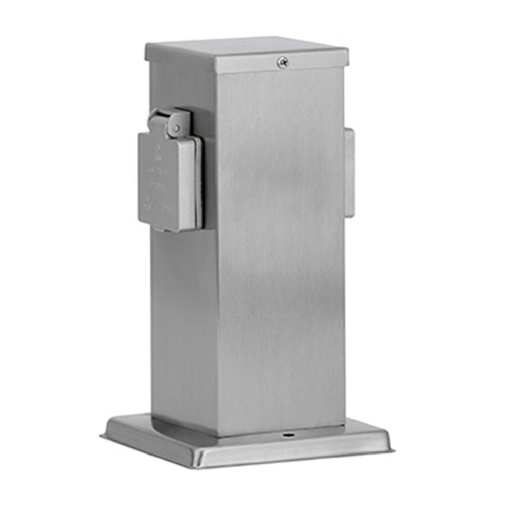 Poteau de prise extérieur Inox IP44 - 2 prises de courant