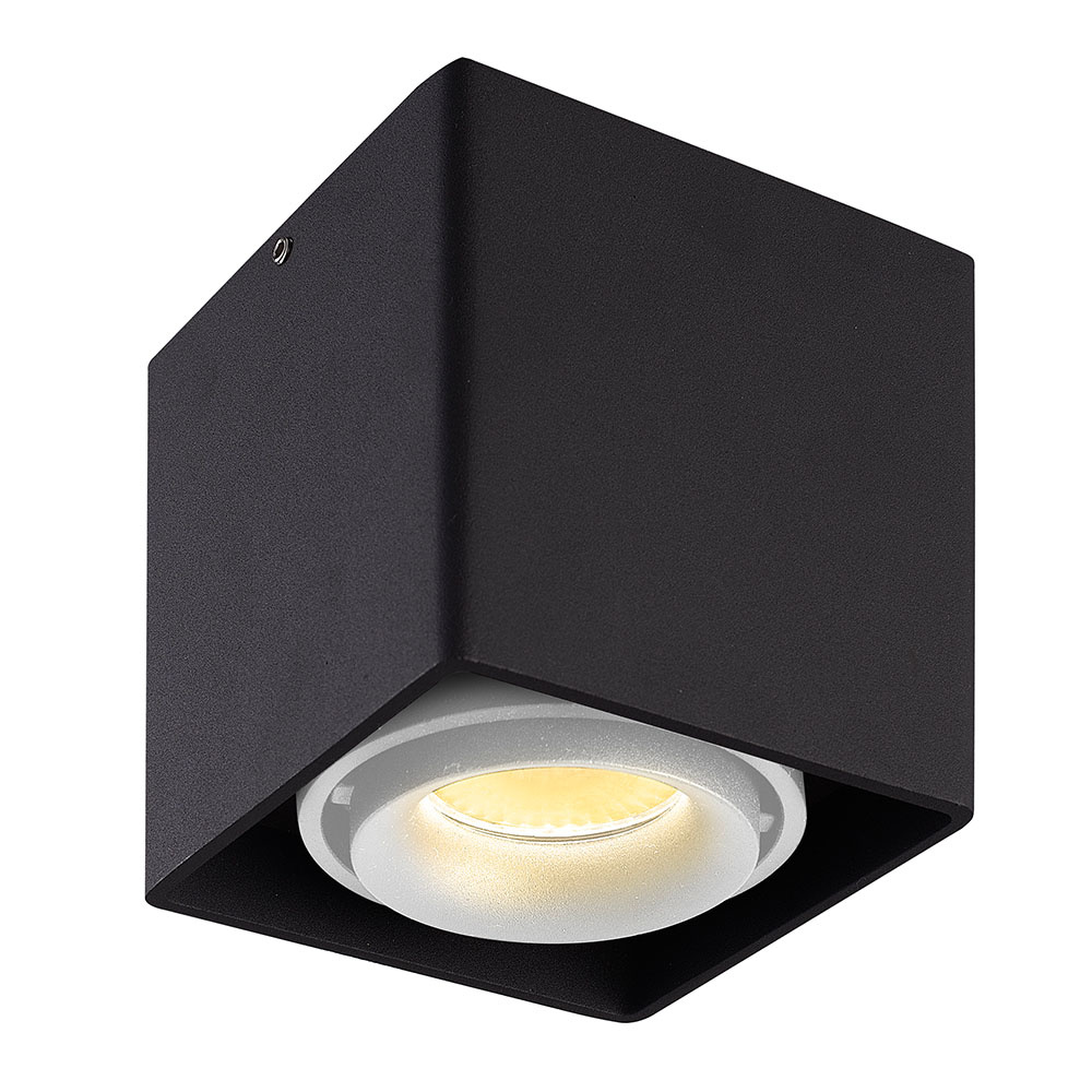 Spot LED en saillie dimmable Esto avec cache blanc - IP20 - orientable - 4W 2700K