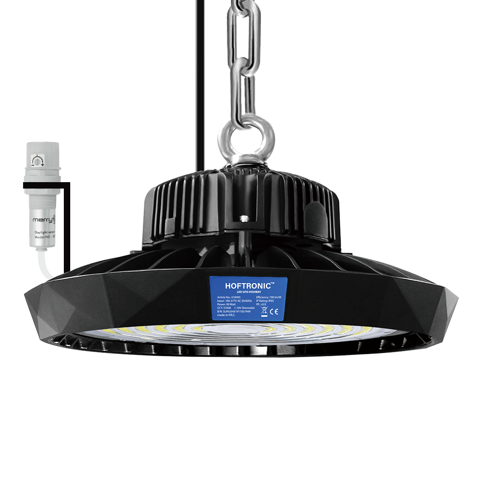 Saturn LED High Bay met Daglichtsensor - Dimbaar - 90W 17.100lm - 5700K - IP65