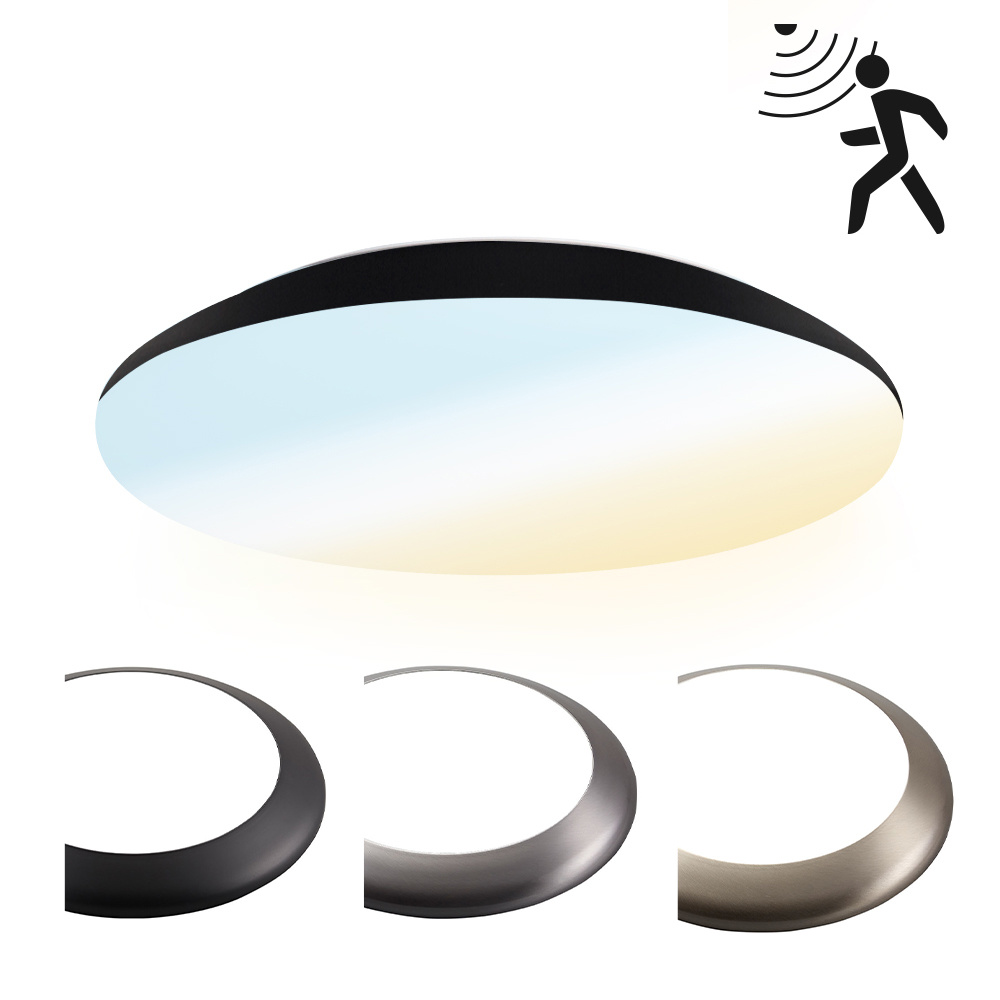 Hublot LED Ø30cm - Détecteur mouvement - 18W 2100lm - CCT - IP65 - IK10 - Noir