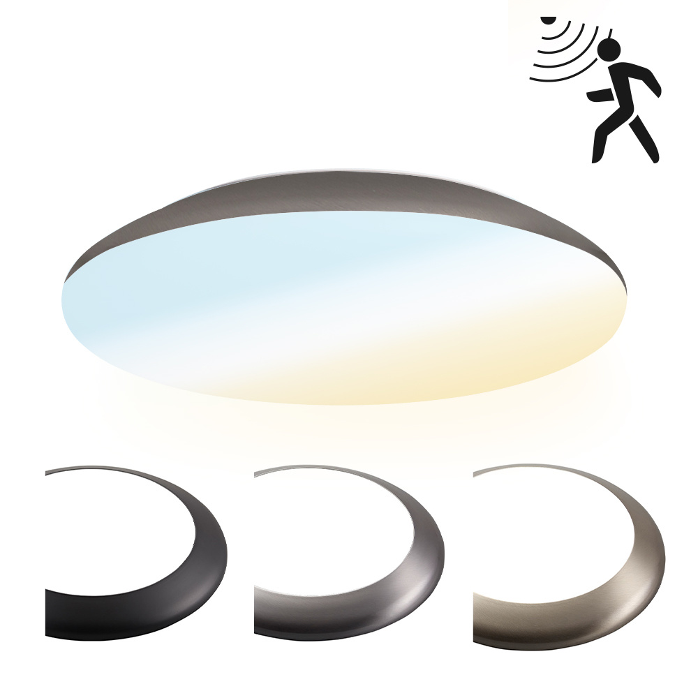 Hublot LED Ø30cm - Détecteur mouvement - 18W 2100lm - CCT - IP65 - IK10 - Acier inox