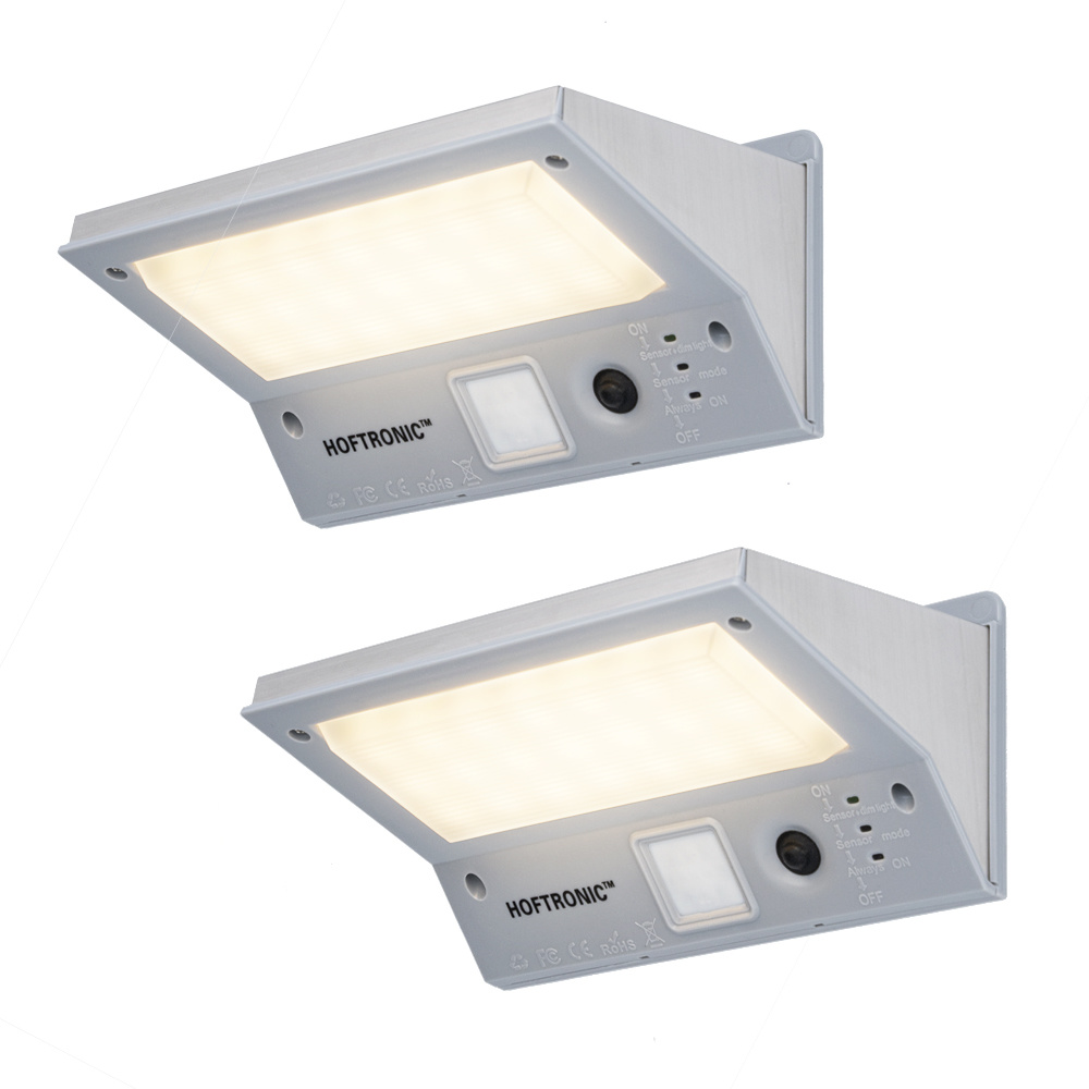 2x Burley LED Solcellelampe - Bevægelsessensor - 21 LEDs - 3 Modes - 3000K - IP65