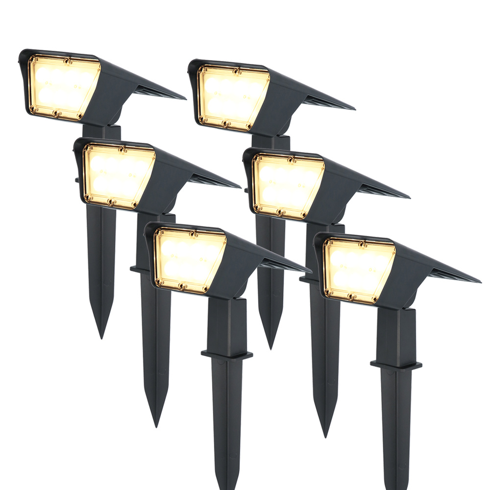 6x Odessa Solar Prikspots - Kantelbaar - 3000K - 2 Standen - 300lm - IP65