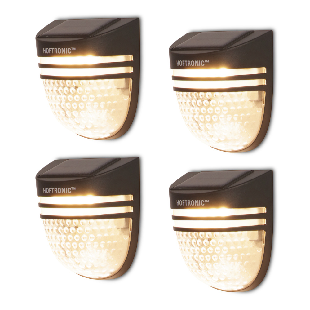 4x Tropo LED solar wall lights - 3000K - 0.2W 300lm - IP65 - Black