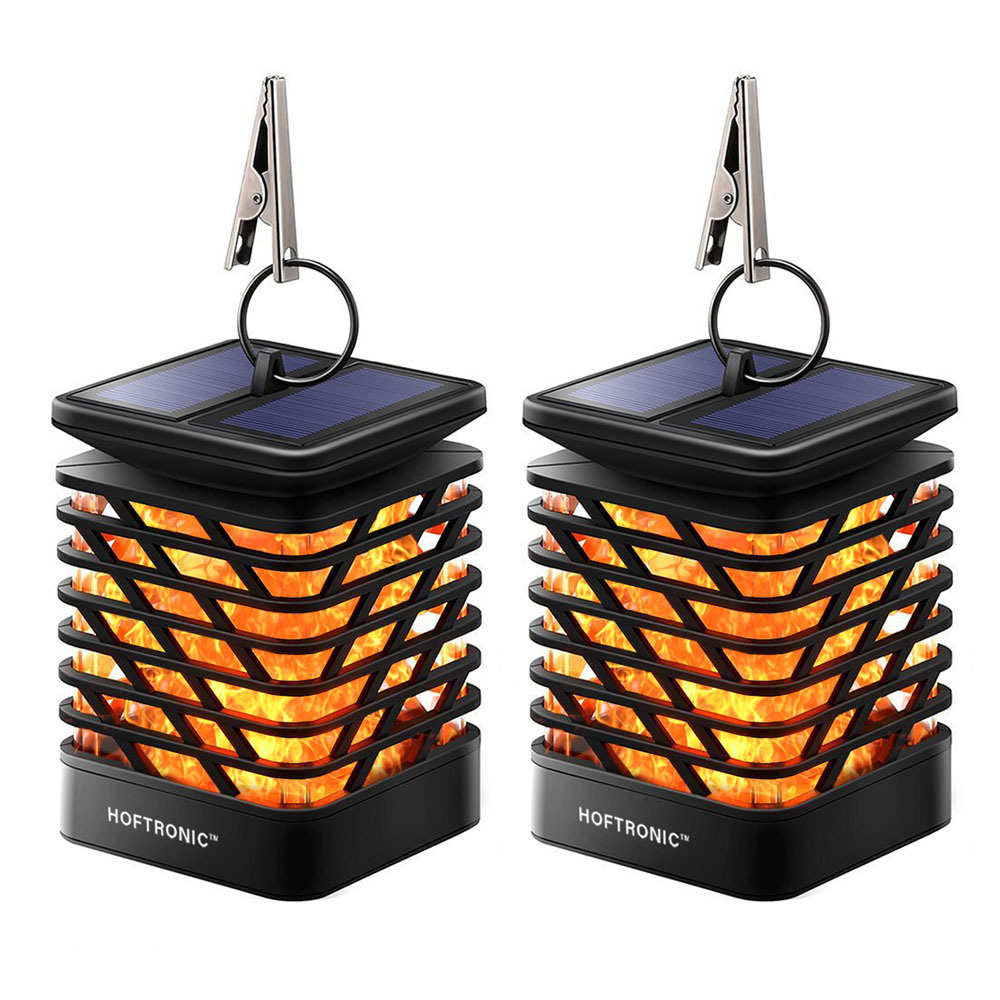 2x Amelia Solcelle-havelanterne - Flammeeffekt - 3000K - 40lm - 6-9 Timer - IP55
