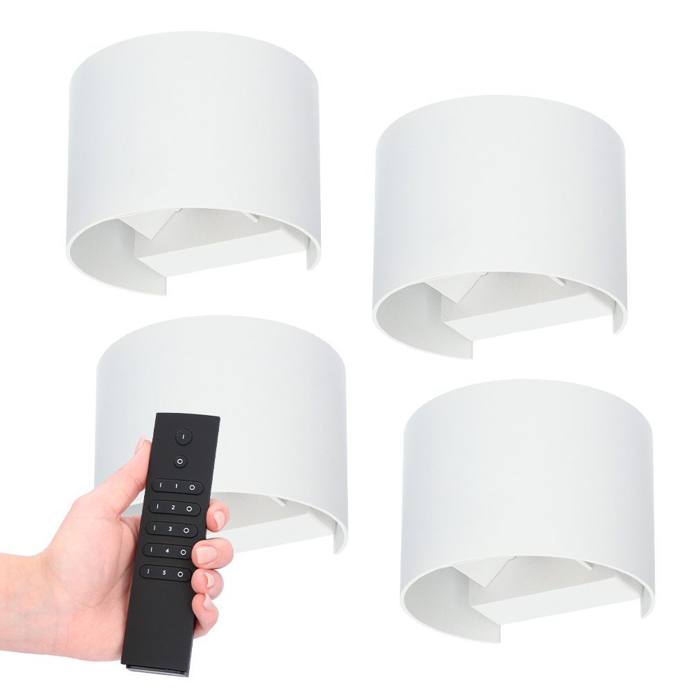 4x Denver LED-Wandleuchten - 6W 660lm - 3000K - IP54 - Dimmbar - Inkl. Dimmerset