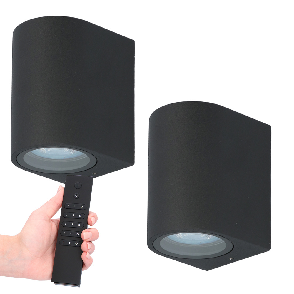 Lot de 2 applique murale LED dimmables Alvin - 2700K - GU10 - Downlight - IP65