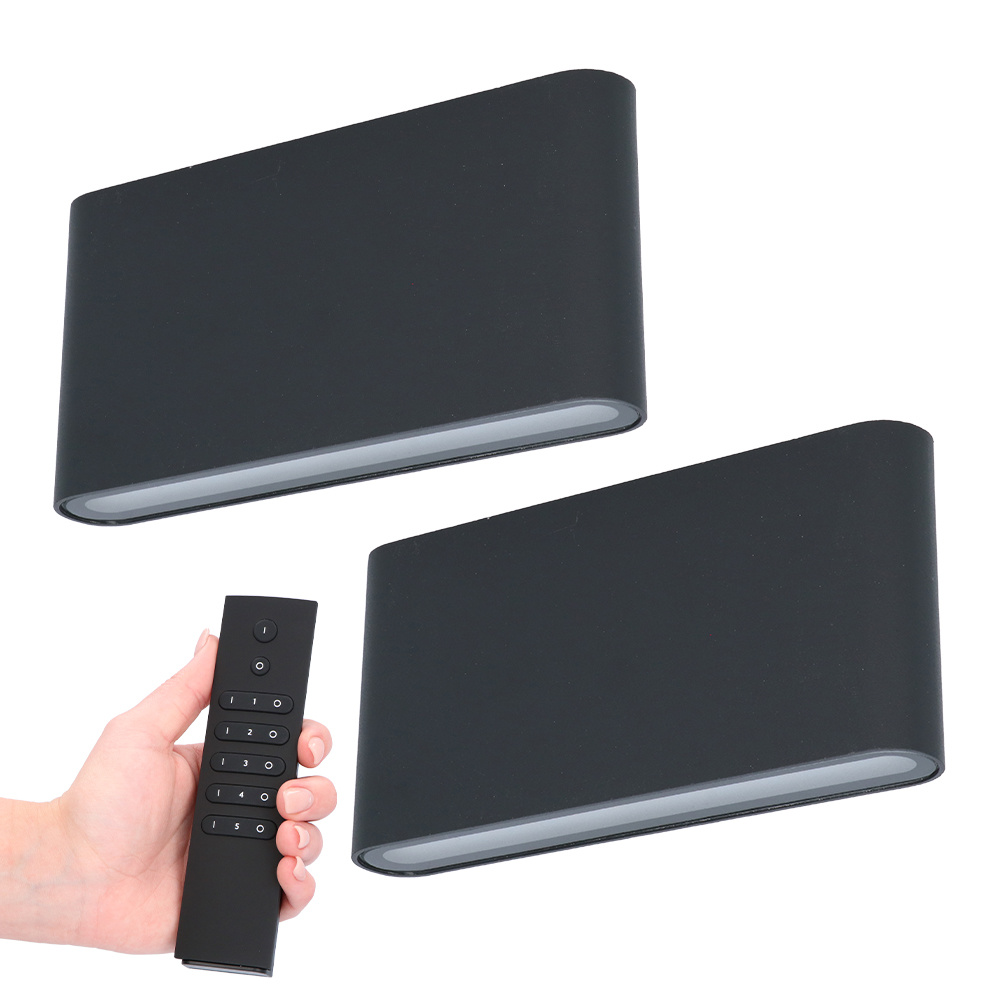 2x LED-Wandleuchten Dallas M - 12W 660lm - 3000K - IP54 - Inkl. Dimmerset