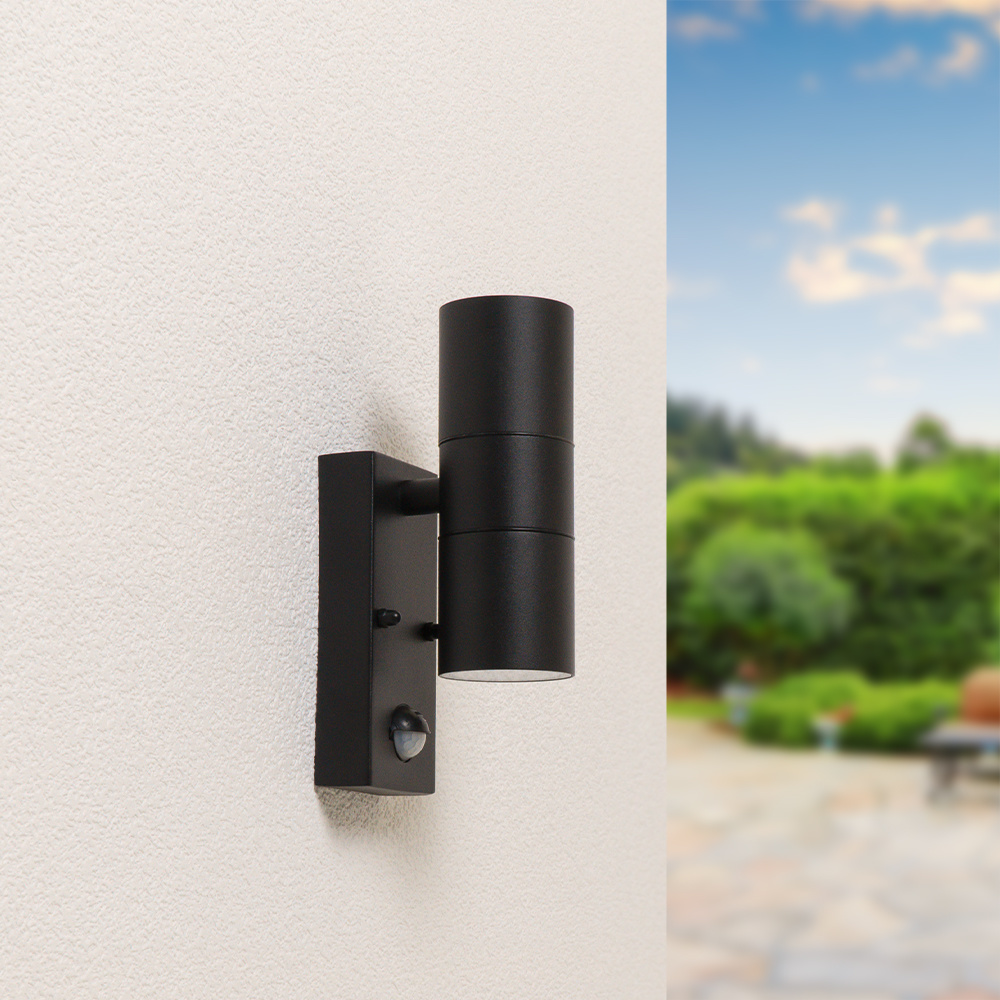 Blenda LED-væglampe - Up & Downlight - Sensor - GU10 - IP44 - Sort