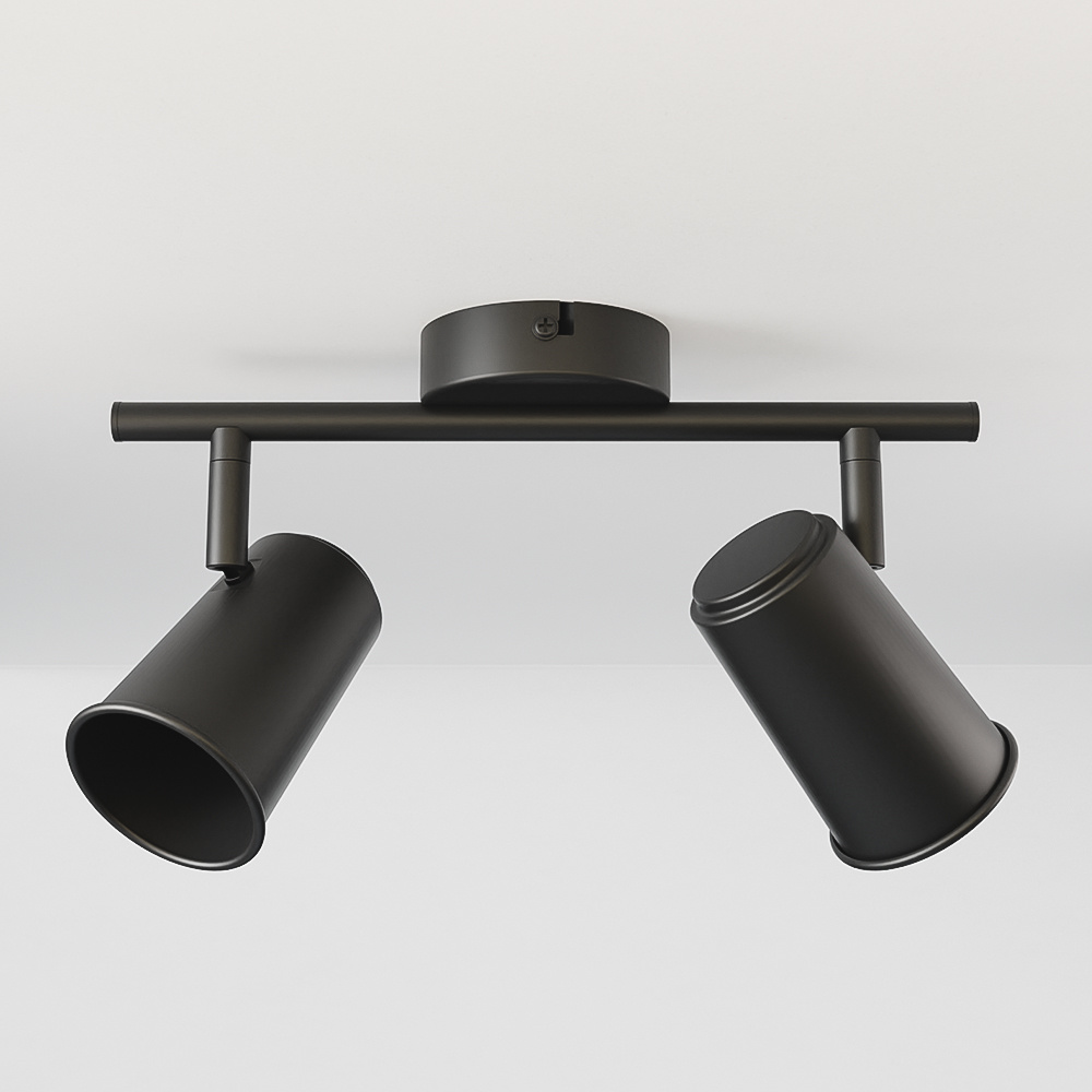 Riga LED Deckenleuchte - 2 Flammig - Schwenkbar - GU10 - IP20 - Schwarz