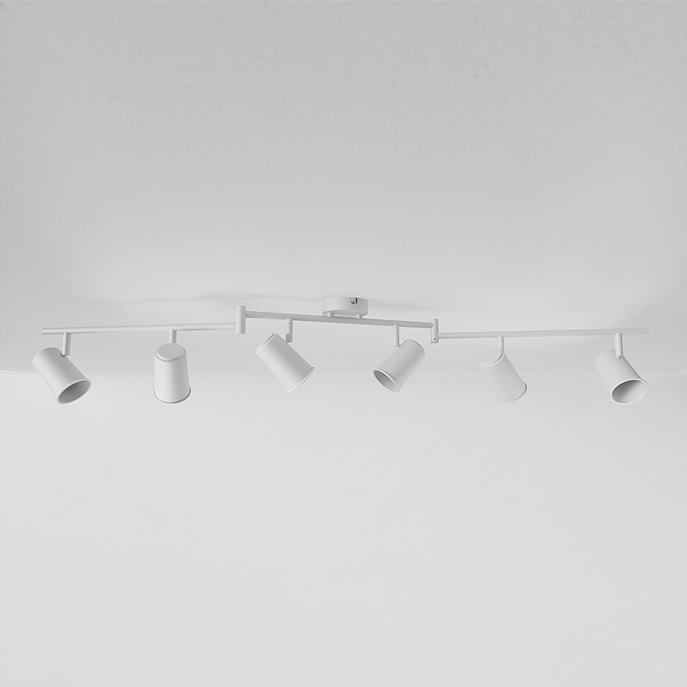 Plafonnier LED Riga - 6 lumières - Inclinable - GU10 - Blanc