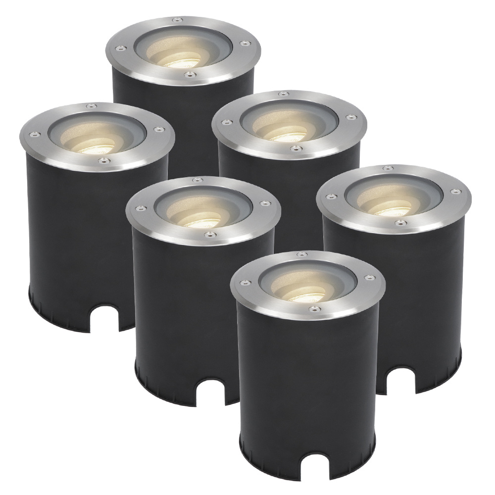 6x Lilly LED Nedgravningsspots - Vipbar - GU10 - 4000K - IP67 - Dæmpbar