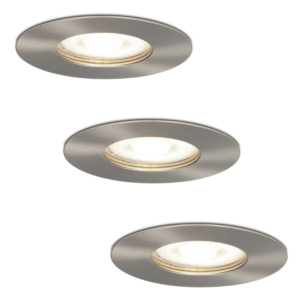 3x Bari Spot LED Encastrable - 4W 345lm - 4000K - GU10 - IP65 - inox