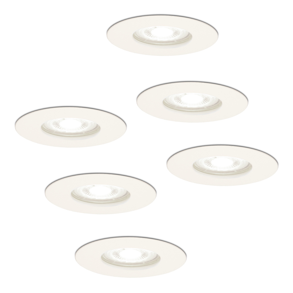 6x Spot LED Encastrable Bari - 4W 345lm - 6500K - GU10 - Dimmable - Rond - IP65
