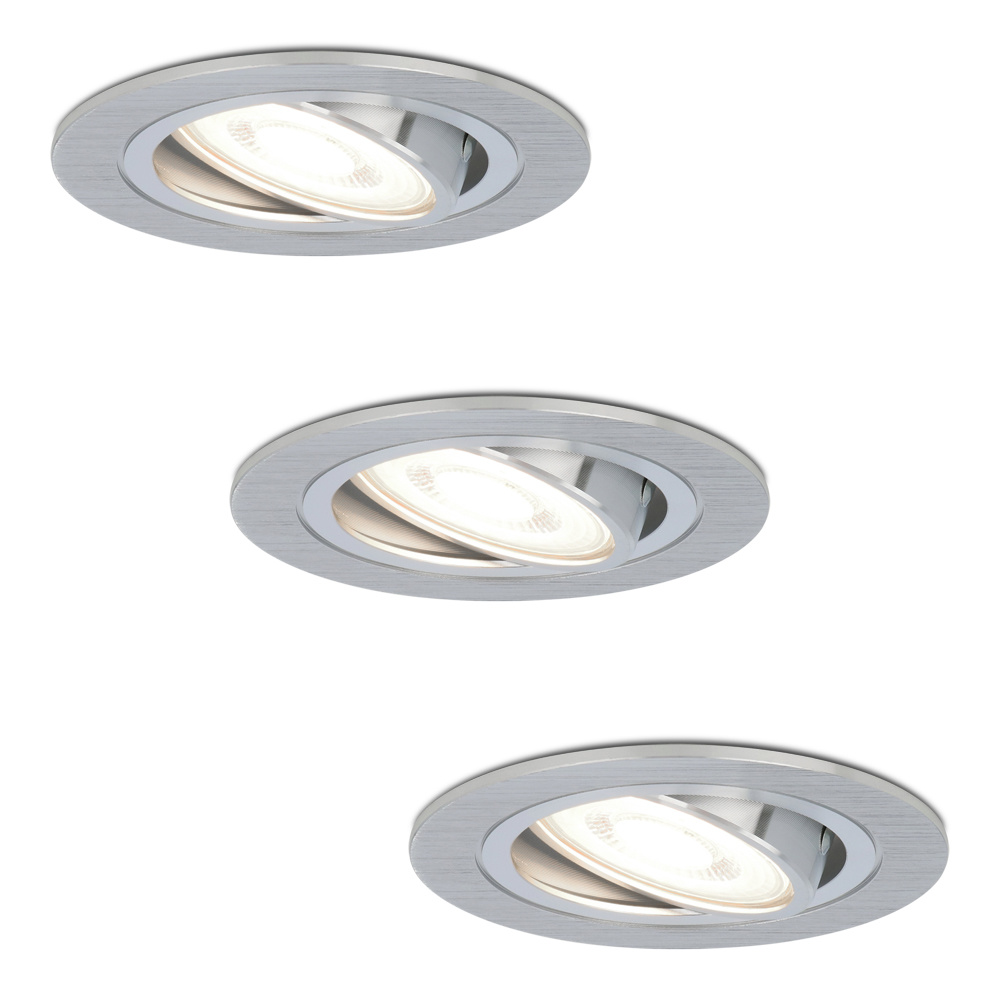 3x Chandler Spot LED Encastrable - 4W 345lm - 6500K - Inclinable Dimmable - inox