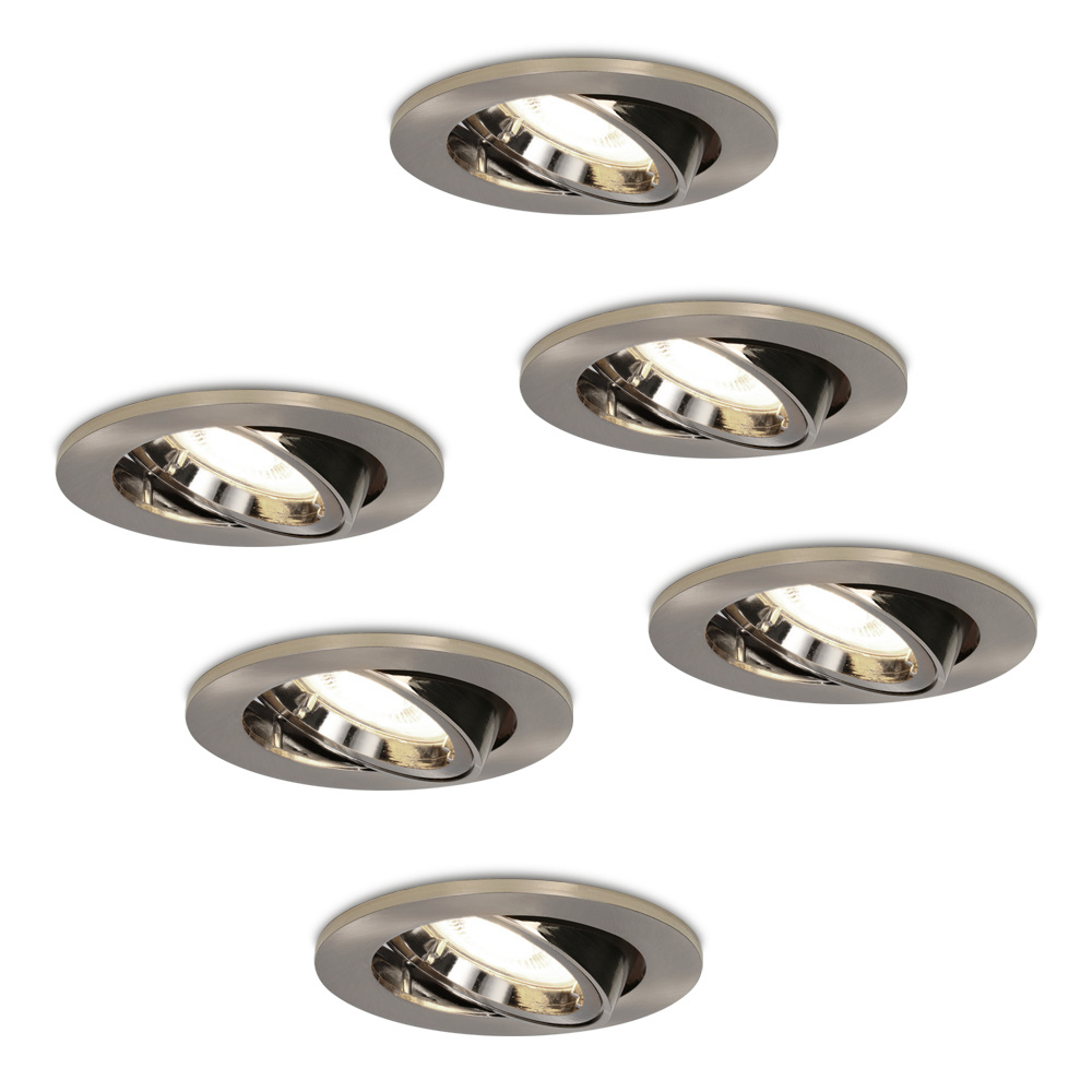 6x Lublin Spot LED Encastrable - 4W 345 Lumen - 4000K - Inclinable - Acier inox