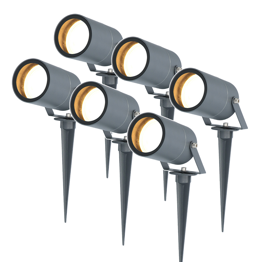 6x Spikey led havelamper - GU10 4W 345lm - Dæmpbar - Vipbar - 2700K - IP65