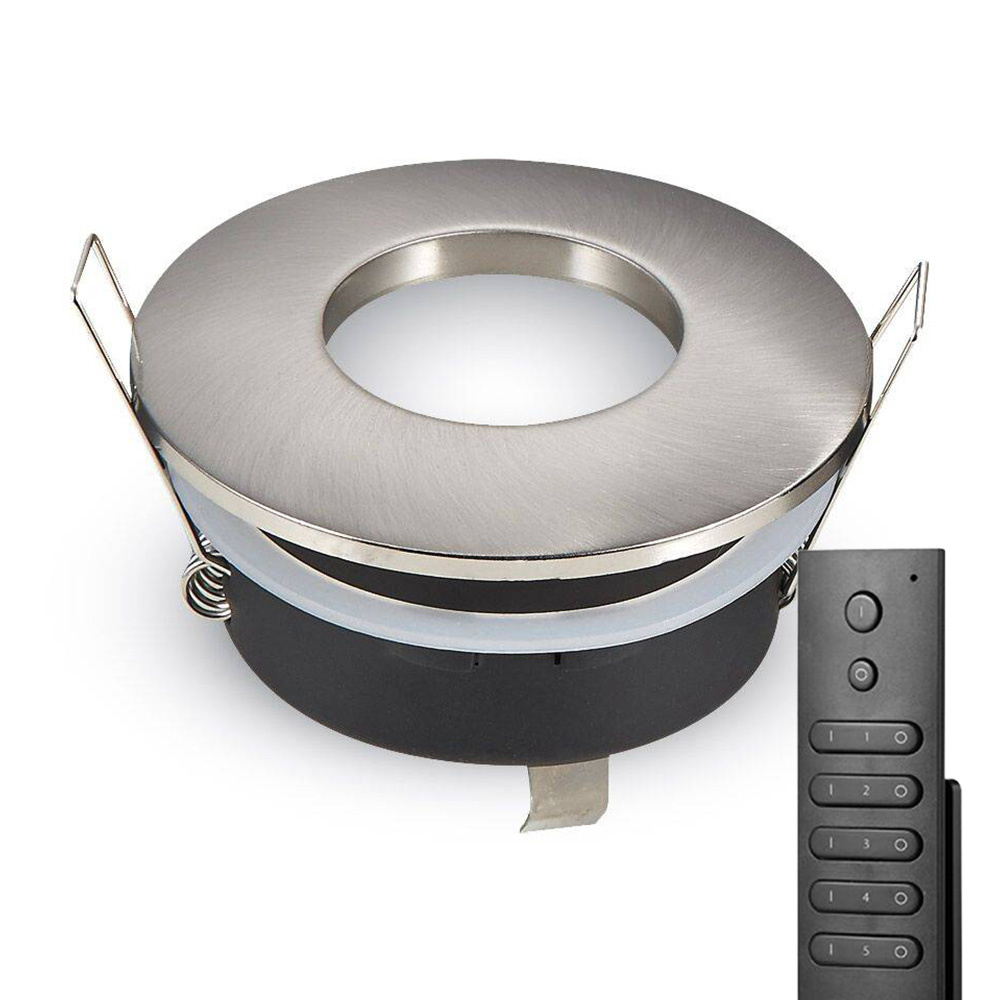 10x infällda LED-downlights Vegas - 5W 400lm - 2700K - IP44 - Fjärrkontroll