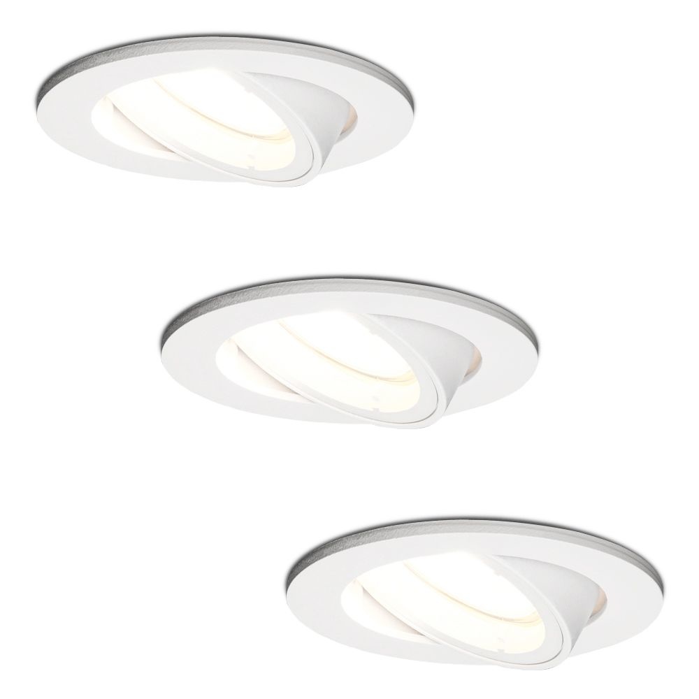 3x Dublin LED Einbaustrahler - 4W 345 Lumen - 6500K - Weiß