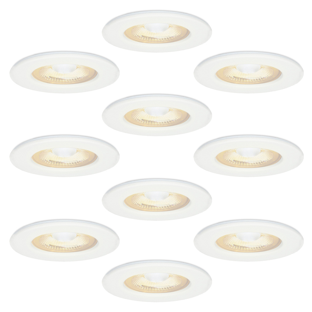 10x Nola Spot LED Encastrable - 5W 480 Lumen - 2700K - IP65 - Blanc