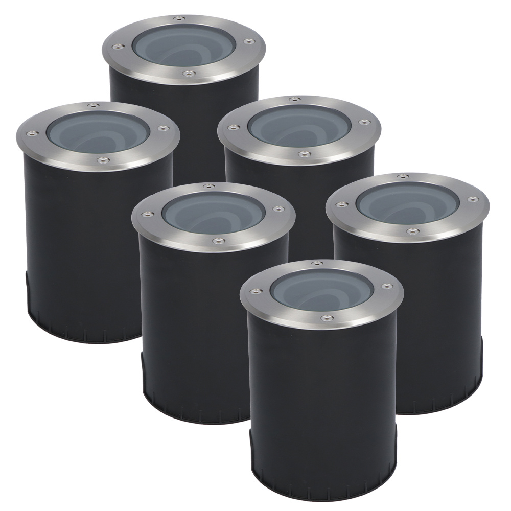 6x Lilly Spot LED au sol extérieur - Inclinable - raccord GU10 - IP67 - Dimmable