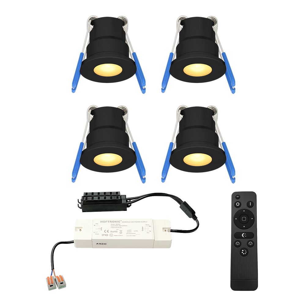 4x Milano Mini Spot LED 12V - 3W 200lm - Dimmable - 2700K - IP65