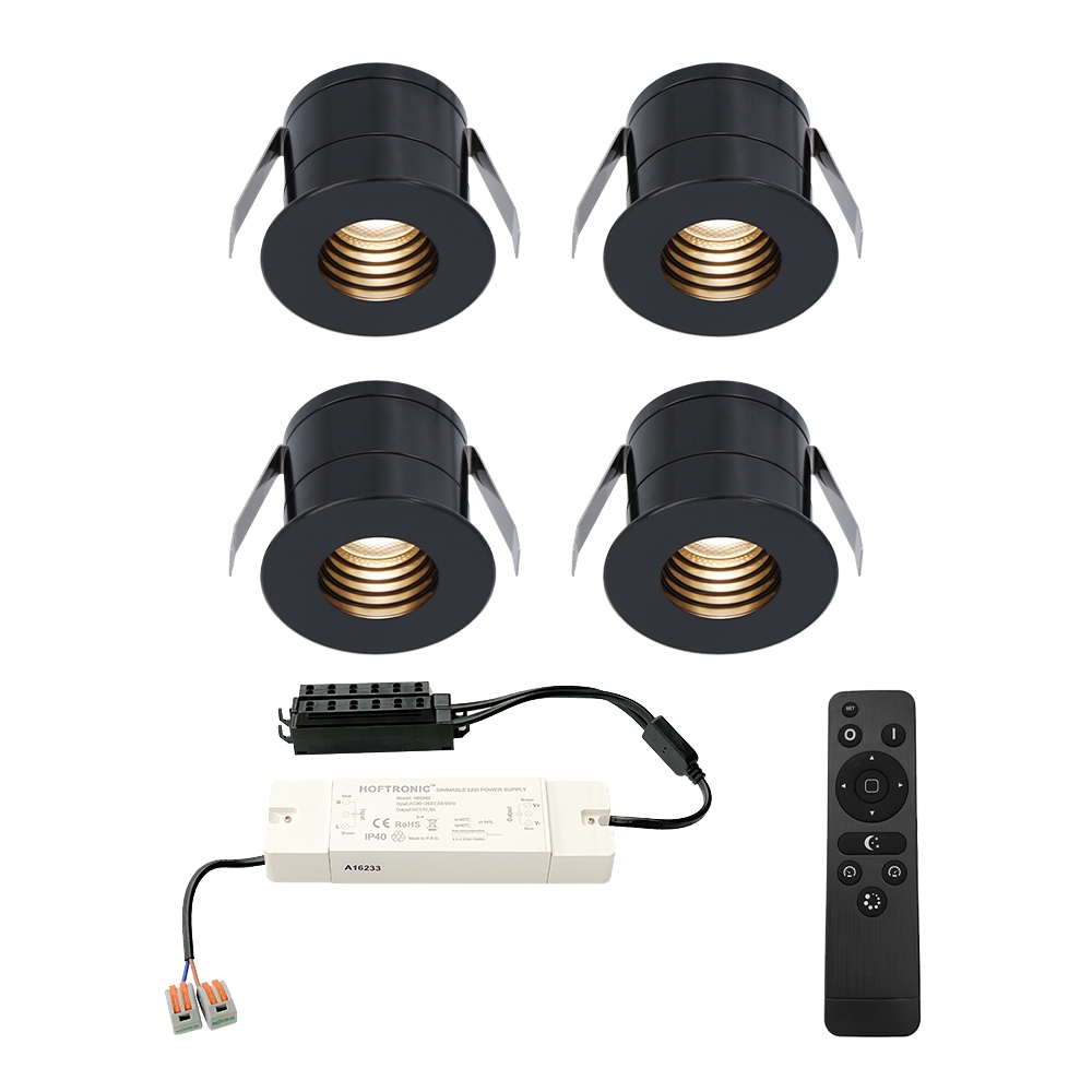 4x Betty 12V LED Inbouwspots - 3W 140lm - Dimbaar - 2700K - IP44 - Verzonken